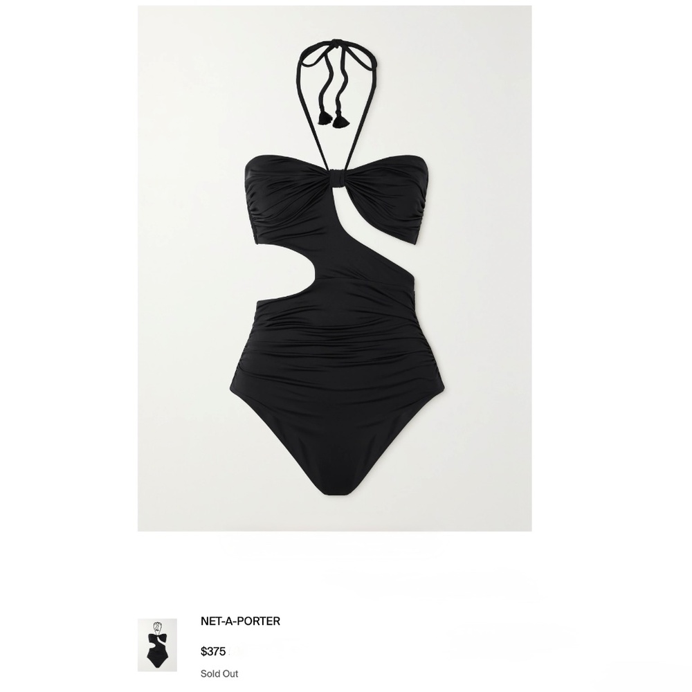 Johanna Ortiz Black Baboon Call Halter-neck Swimsuit Size XL New With Tags - Picture 11 of 12